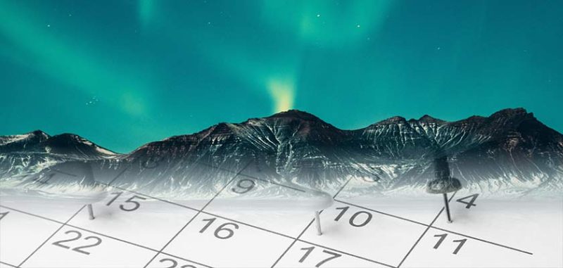 iceland northern lights month planner